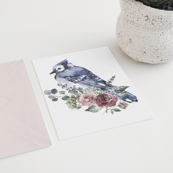 Blue Jay Bird Watercolor Wall Art Print Poster Unframed - Picture 7 of 17